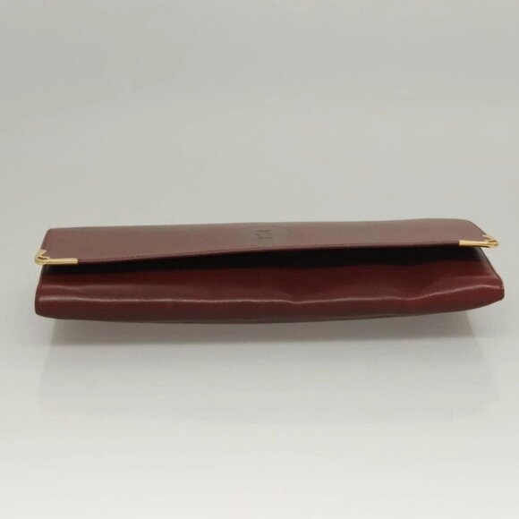 CARTIER Must Line Clutch Bag Leather Bordeaux Gold - Picture 6 of 15